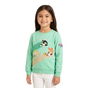RARE Powerpuff Girls Retro Graphic Sweatshirt - Girls' Size 6 - Mint Green